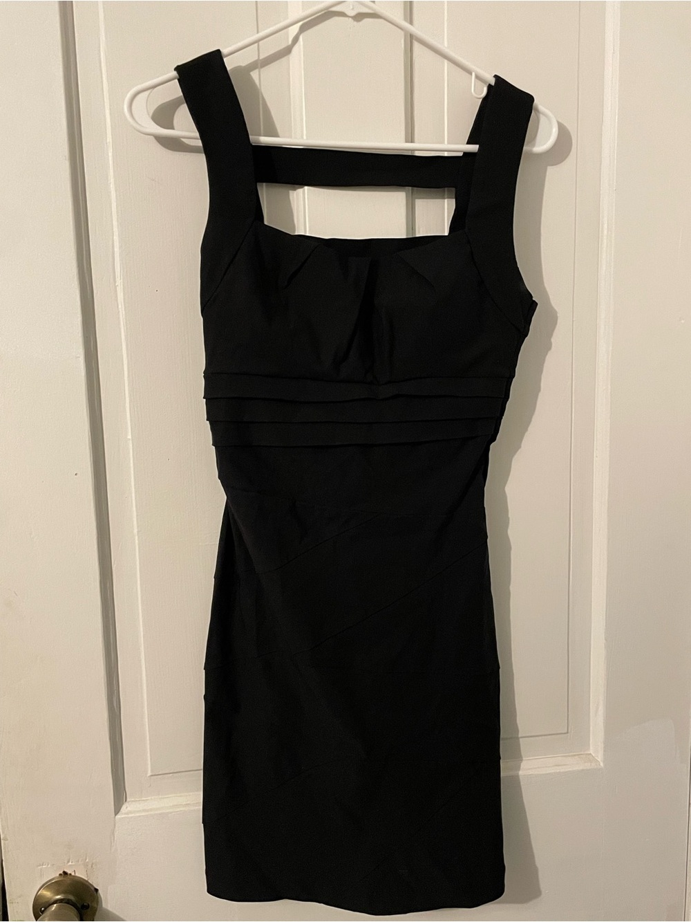 Emerald Sundae Black Square-Neck Mini Dress